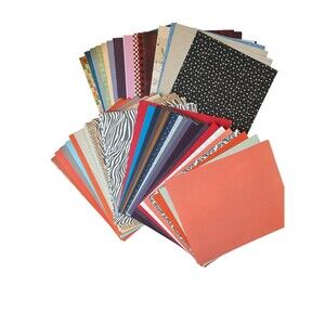 Lot 140+ Paper Cardstock Solid Printed Cardmaking Craft 12 X 10" New Unused